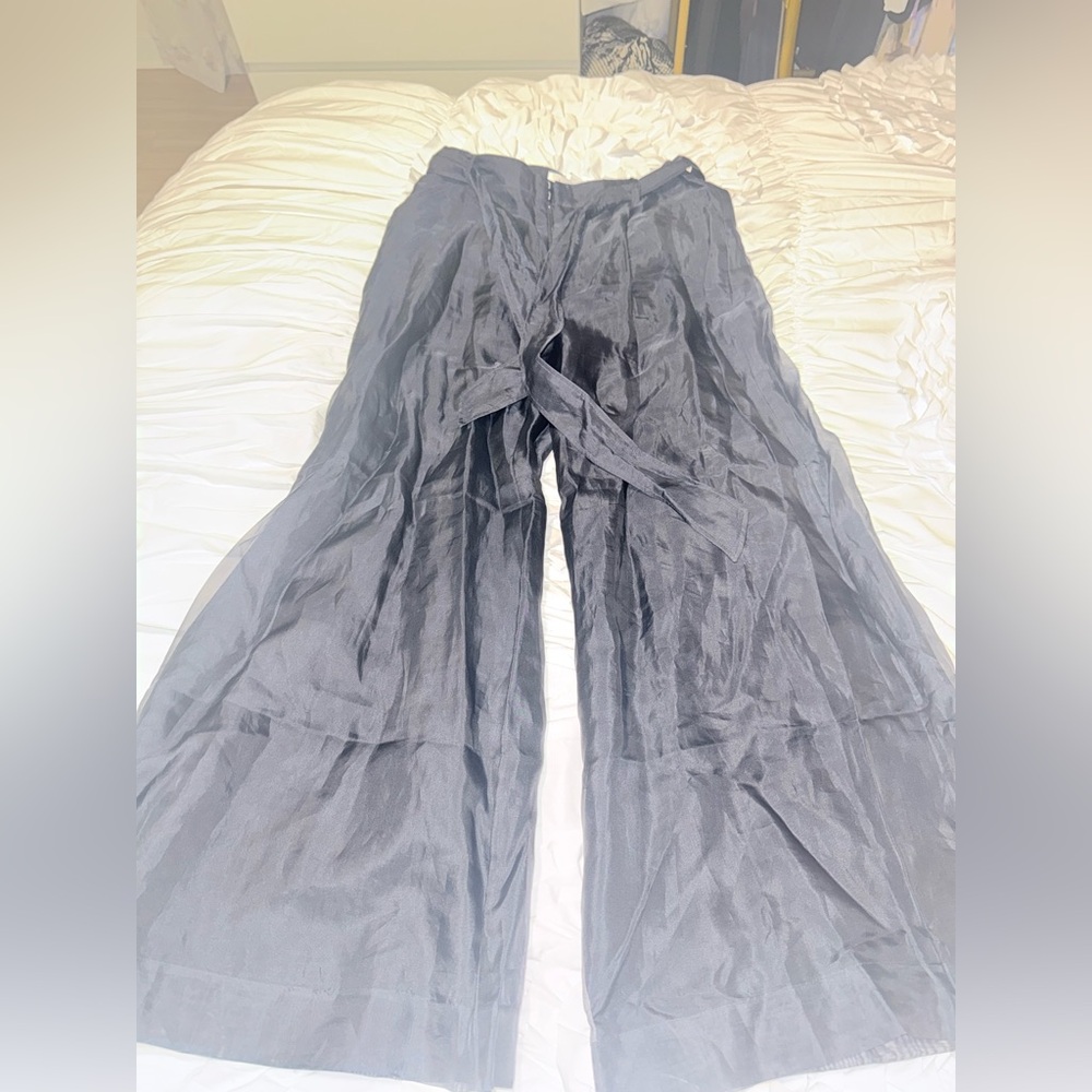 Anthropologie Wide Leg Satin Pants